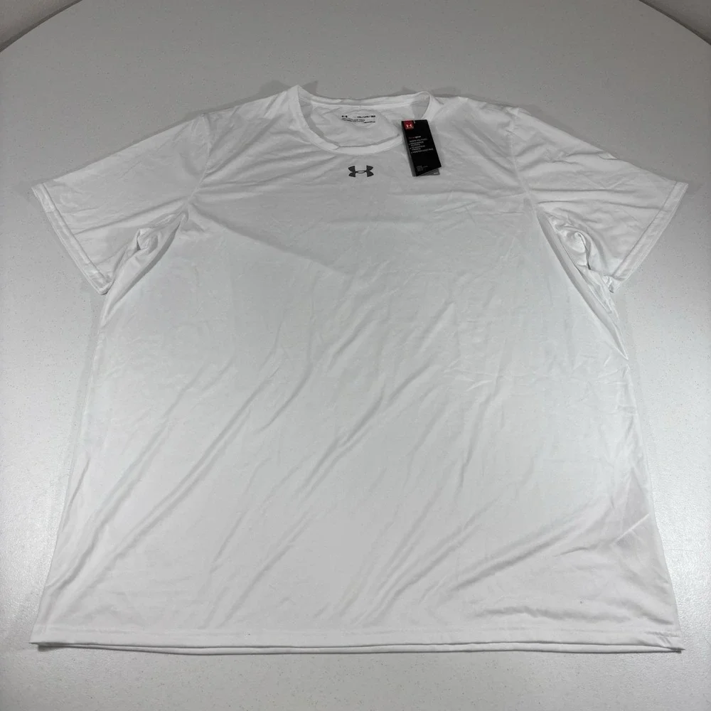 NWT! Men's Under Armour HeatGear SS Locker Room Tee 2.0 #1305775 White Sz 3XL